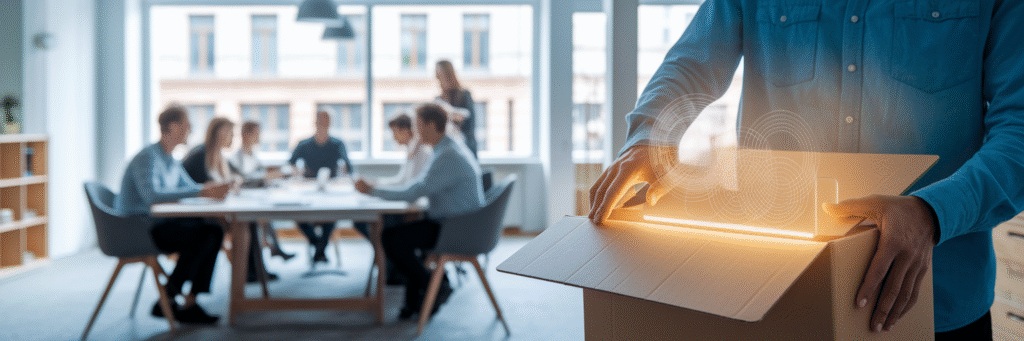 Moderner digitaler Arbeitsplatz in einer gemeinnützigen Organisation.