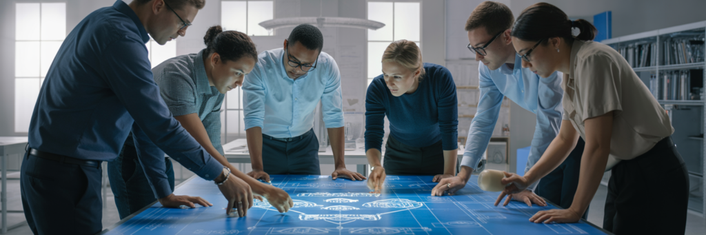 IT-Experten planen einen sicheren DevSecOps-Workflow.