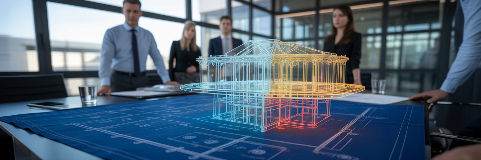 Abstrakte Darstellung von Quantencomputing in einem Unternehmenskontext.